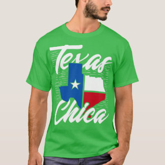 Amerikaanse Texas Chica Flag Texan T-shirt