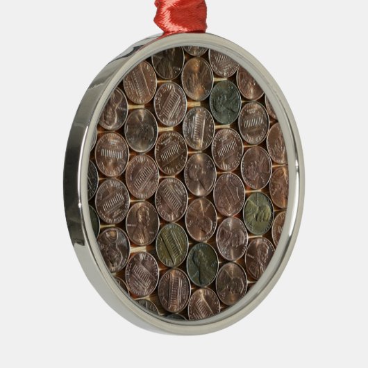 Amerikaanse textiel van Lincoln Pennies Metalen Ornament (Rechts)