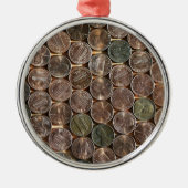 Amerikaanse textiel van Lincoln Pennies Metalen Ornament (Voorkant)