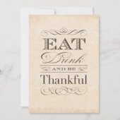 -Amerikaanse Thanksgiving Dinner Invitations Kaart (Voorkant)