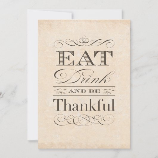 -Amerikaanse Thanksgiving Dinner Invitations Kaart (Voorkant)