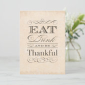 -Amerikaanse Thanksgiving Dinner Invitations Kaart (Staand voorkant)