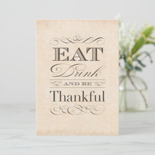 -Amerikaanse Thanksgiving Dinner Invitations Kaart (Staand voorkant)