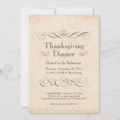 -Amerikaanse Thanksgiving Dinner Invitations Kaart (Achterkant)