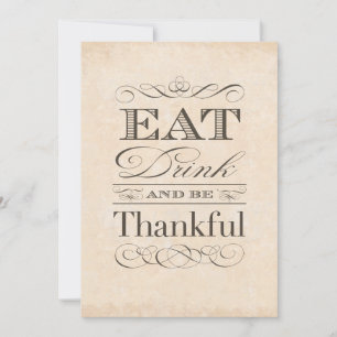 -Amerikaanse Thanksgiving Dinner Invitations Kaart