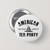 Amerikaanse theepartij ronde button 5,7 cm (Voorkant /achterkant)