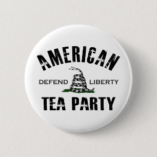 Amerikaanse theepartij ronde button 5,7 cm