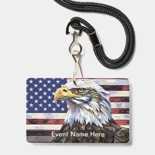 Amerikaanse Thema Budget Event Badges (Achterkant met lanyard)
