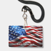 Amerikaanse Thema Budget Event Badges (Voorzijde met lanyard)