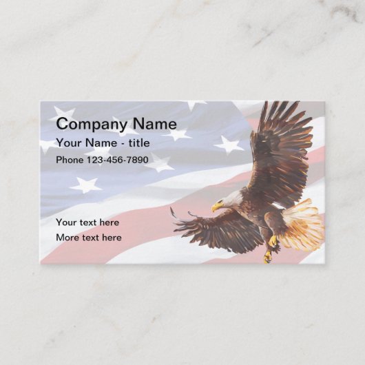 Amerikaanse thema Eagle sterren en strepen Visitekaartje (Voorkant)