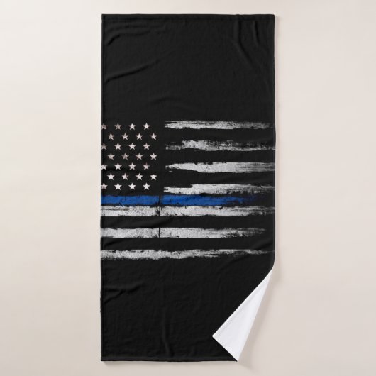 Amerikaanse Thin Blue Line vlag Badhanddoek (Badhanddoek)