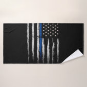 Amerikaanse Thin Blue Line vlag Badhanddoek (Badhanddoek)