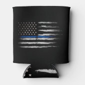 Amerikaanse Thin Blue Line vlag Blikjeskoeler (Voorkant)