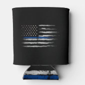 Amerikaanse Thin Blue Line vlag Blikjeskoeler (Achterkant)