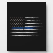 Amerikaanse Thin Blue Line vlag Fotoplaat (Voorkant)