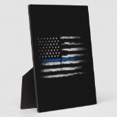 Amerikaanse Thin Blue Line vlag Fotoplaat (Zijkant)