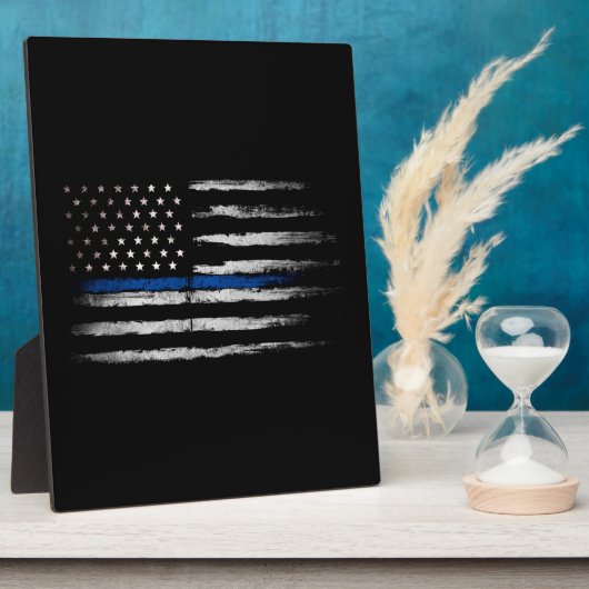 Amerikaanse Thin Blue Line vlag Fotoplaat (Zijkant)