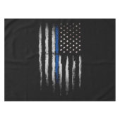 Amerikaanse Thin Blue Line vlag Tafelkleed (Voorkant (Horizontaal))