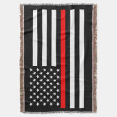 Amerikaanse Thin Red Line Grafisch Deken (Voorkant Verticaal)