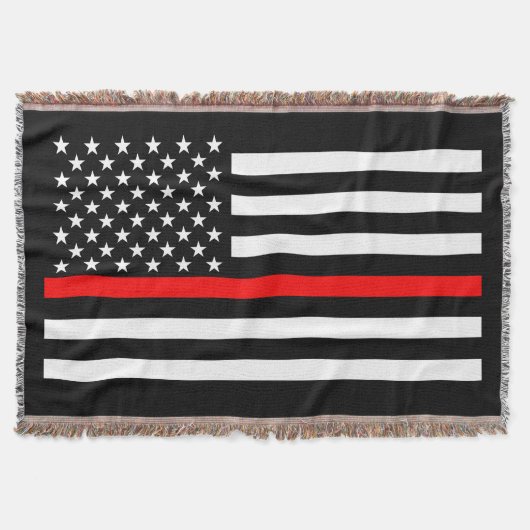 Amerikaanse Thin Red Line Grafisch Deken (Voorkant)