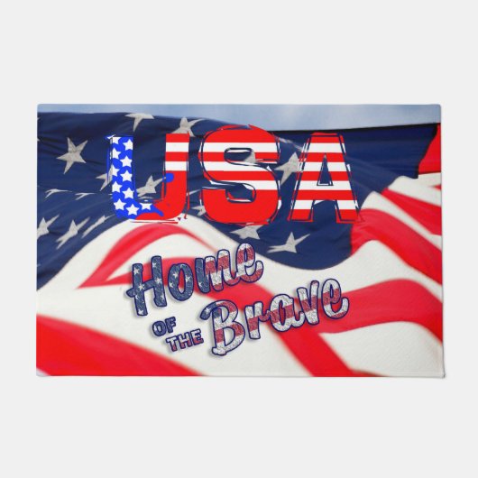 Amerikaanse thuisbasis van de vlag van de Brave Deurmat (Voorkant)