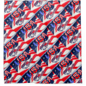 Amerikaanse thuisbasis van de vlag van de Brave Douchegordijn (Voorkant)