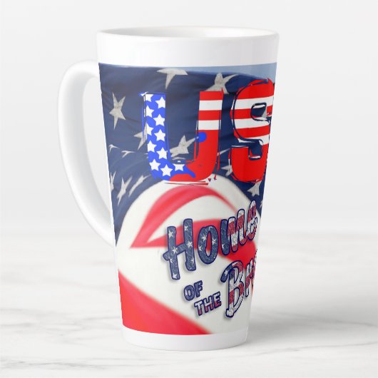 Amerikaanse thuisbasis van de vlag van de Brave Latte Mok (Linkerhoek)