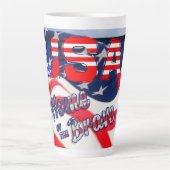 Amerikaanse thuisbasis van de vlag van de Brave Latte Mok (Voorkant)