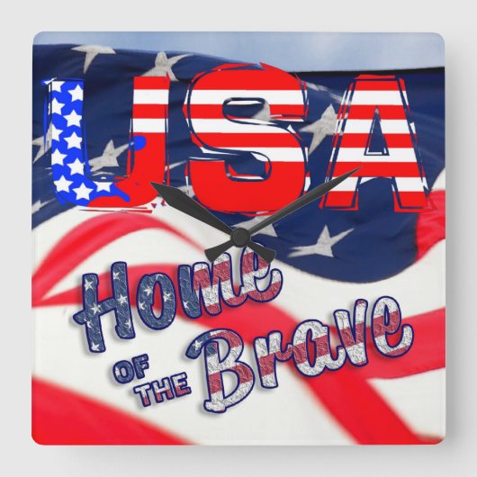 Amerikaanse thuisbasis van de vlag van de Brave Vierkante Klok (Voorkant)
