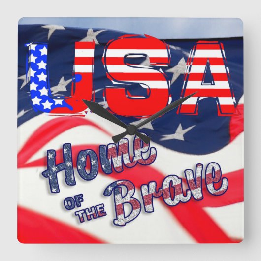 Amerikaanse thuisbasis van de vlag van de Brave Vierkante Klok (Voorkant)