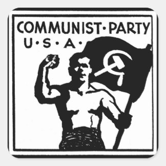 Amerikaanse tickers van de communistische partij vierkante sticker