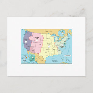 Amerikaanse tijdzones briefkaart