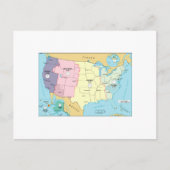 Amerikaanse tijdzones briefkaart (Voorkant)