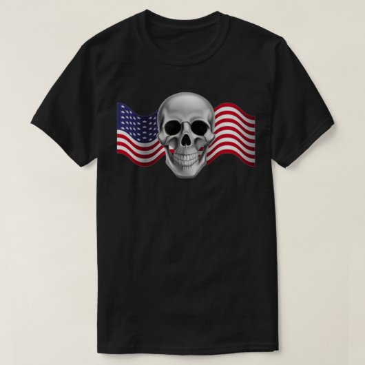 Amerikaanse Titaniumschedel op zwart T-shirt (Design voorkant)