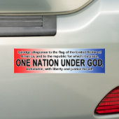 Amerikaanse toewijding van Allegiance Een natie on Bumpersticker (Op auto)
