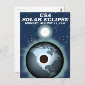 Amerikaanse toneelposter Solar Eclipse 2017 Briefkaart (Voorkant / Achterkant)
