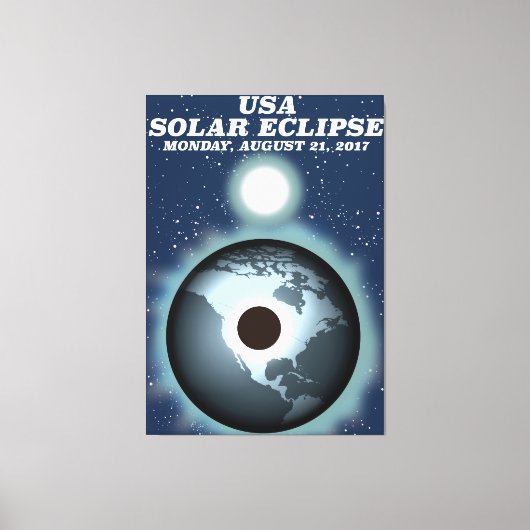 Amerikaanse toneelposter Solar Eclipse 2017 Canvas Afdruk (Voorkant)