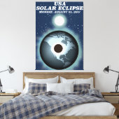 Amerikaanse toneelposter Solar Eclipse 2017 Canvas Afdruk (Insitu (Slaapkamer))