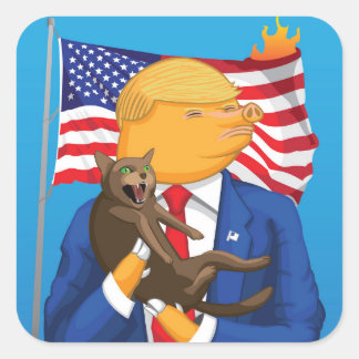 Amerikaanse toneelvarken vierkante sticker