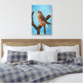 Amerikaanse Torenvalk Aquarel Vogel Kunst Canvas Afdruk (Insitu (Slaapkamer))