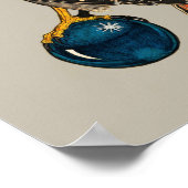 Amerikaanse torenvalk op een blauw glazen bal poster (Hoek)