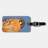 Amerikaanse torenvalk op een draad bagagelabel (Voorkant horizontaal)