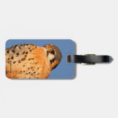 Amerikaanse torenvalk op een draad bagagelabel (Achterkant horizontaal)