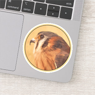 Amerikaanse Torenvalk Schilderij - Originele Vogel Sticker