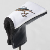 Amerikaanse torenvalk vogel cartoon illustratie golfheadcover (3/4 voorkant)