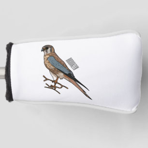 Amerikaanse torenvalk vogel cartoon illustratie golfheadcover