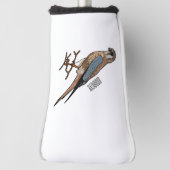 Amerikaanse torenvalk vogel cartoon illustratie golfheadcover (Draai 90)