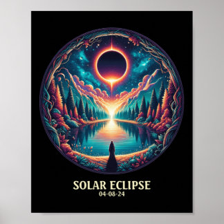 Amerikaanse totaliteit april 8 2024 Mystic totaal Poster