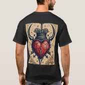 Amerikaanse Traditional Tattoo Design Love Onder P T-shirt (Achterkant)