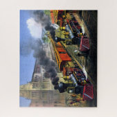 Amerikaanse Trein Scene Afscheid van het Knooppunt Legpuzzel (Verticaal)